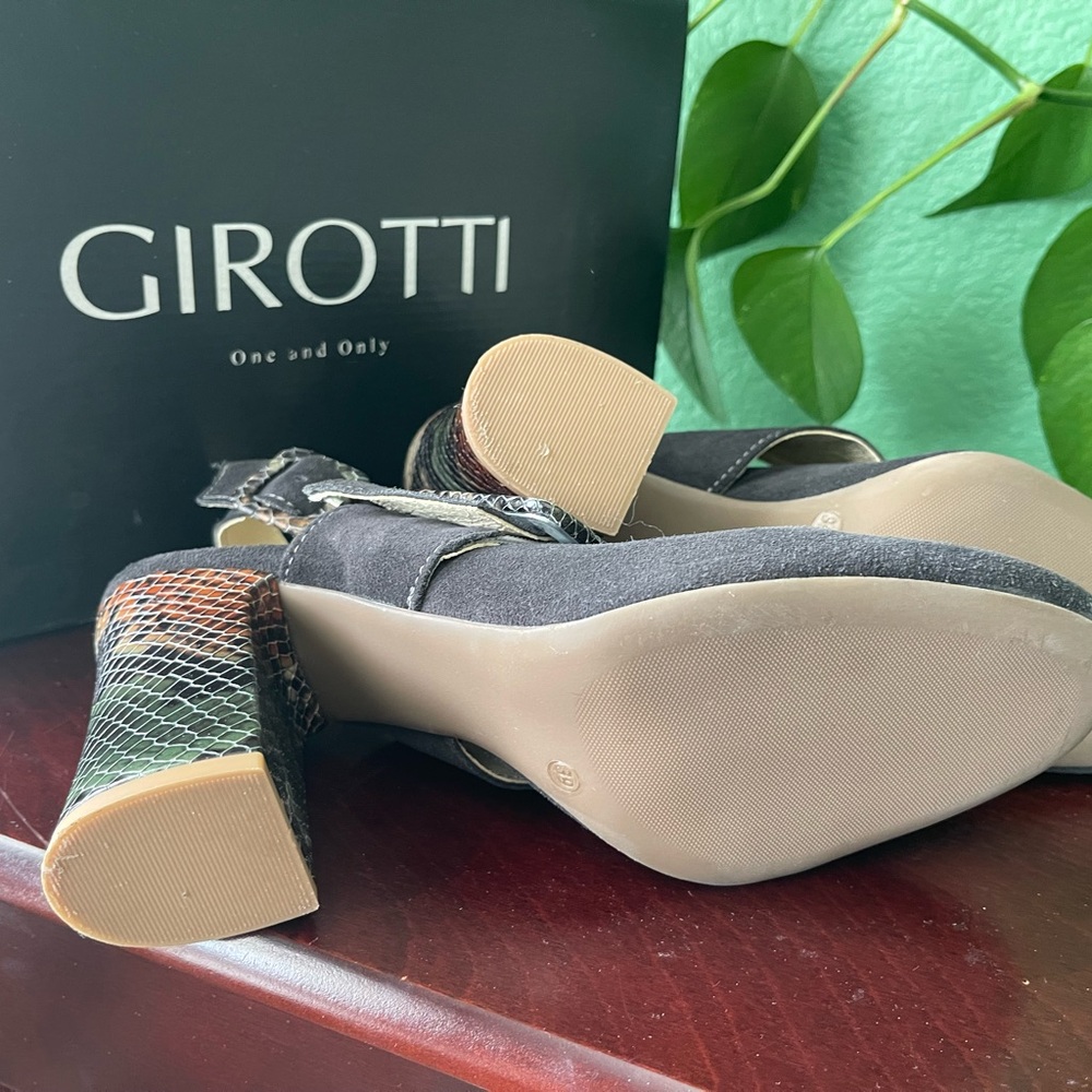 Girotti Black Women's Shoes with Snakeskin Buckle Detail - Picture 4 of 5